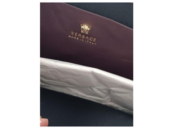 Borsa a mano Versace in pelle rosso scuro Bordò - vista 7