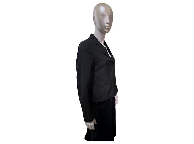 Autre Marque mfpen Work Blazer Dunkelgrau Gestreift Wolle Anthrazitgrau - Ansicht 11