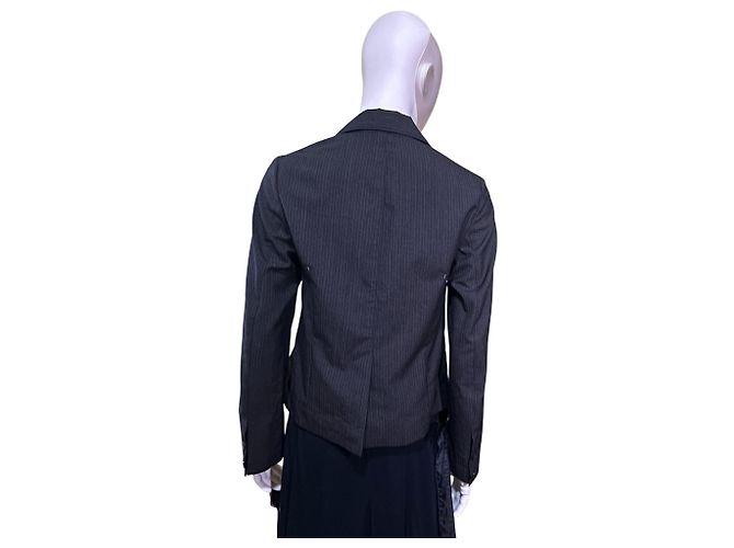 Autre Marque mfpen Work Blazer Dunkelgrau Gestreift Wolle Anthrazitgrau - Ansicht 12
