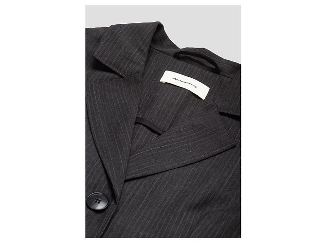 Autre Marque mfpen Work Blazer Dunkelgrau Gestreift Wolle Anthrazitgrau - Ansicht 4