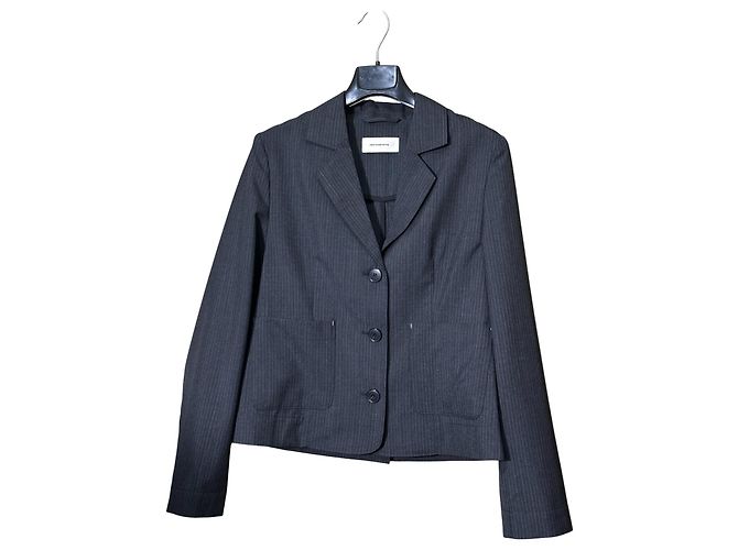 Autre Marque mfpen Work Blazer Dunkelgrau Gestreift Wolle Anthrazitgrau - Ansicht 5