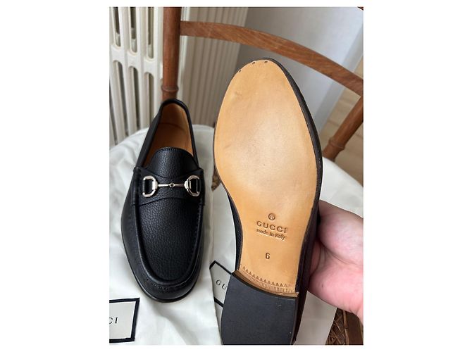 Mocassini Gucci in pelle nera Nero - vista 3
