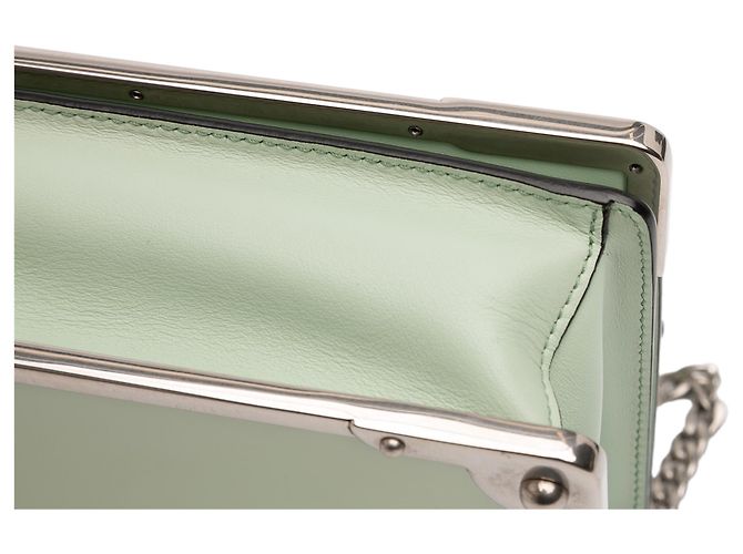 Borsa a tracolla Cahier in pelle di vitello spazzolato verde di Prada - vista 10