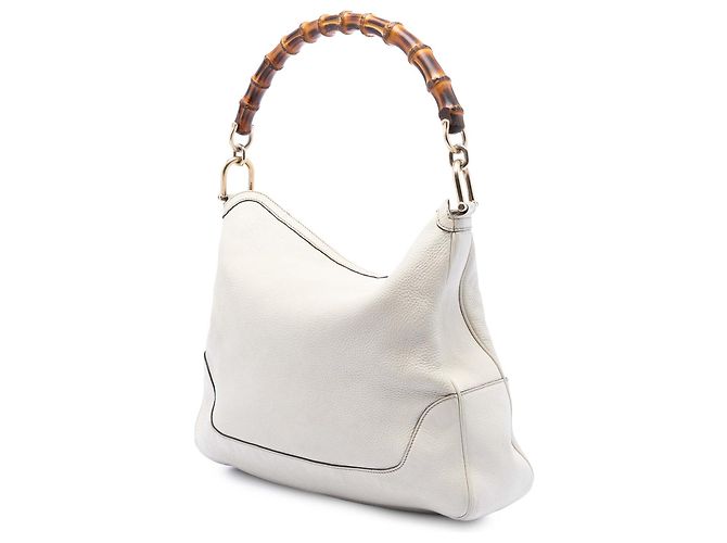 Sac à main Diana en cuir de veau blanc avec bambou Gucci - vue 2