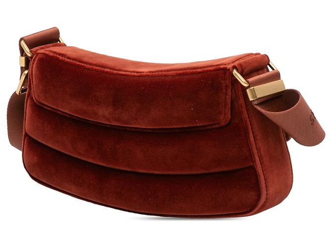Stella Mc Cartney Borsa a spalla imbottita S Wave in velluto rosso sintetico Stella McCartney - vista 2