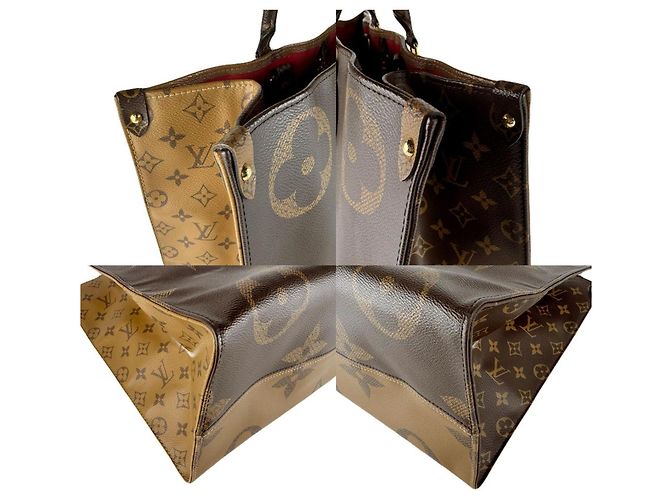 Borsa On-the-Go Monogramma Gigante Louis Vuitton Marrone - vista 3