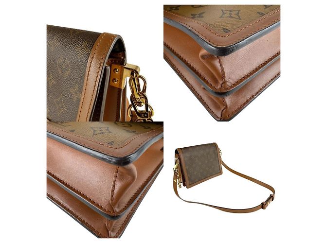 Borsa a Spalla Dauphine MM Monogramma Reverse Louis Vuitton Marrone - vista 4
