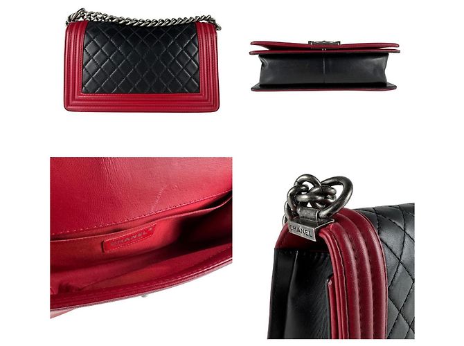 Borsa a spalla Boy di Chanel Nero Rosso - vista 3