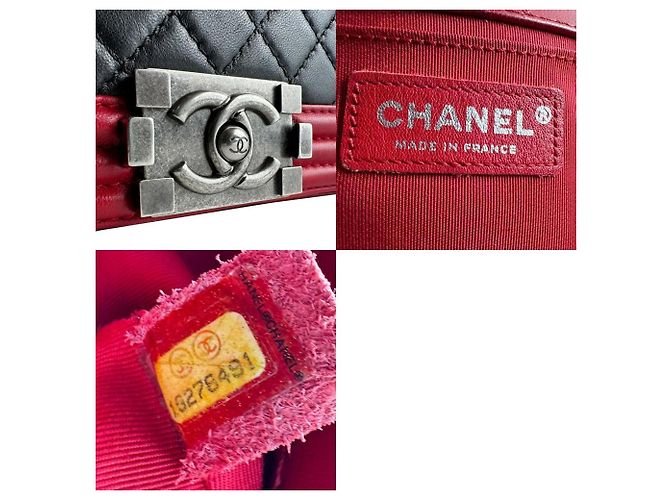 Borsa a spalla Boy di Chanel Nero Rosso - vista 5