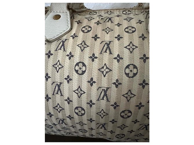 Borsa Speedy Louis Vuitton Monogramma Strisce Beige - vista 10