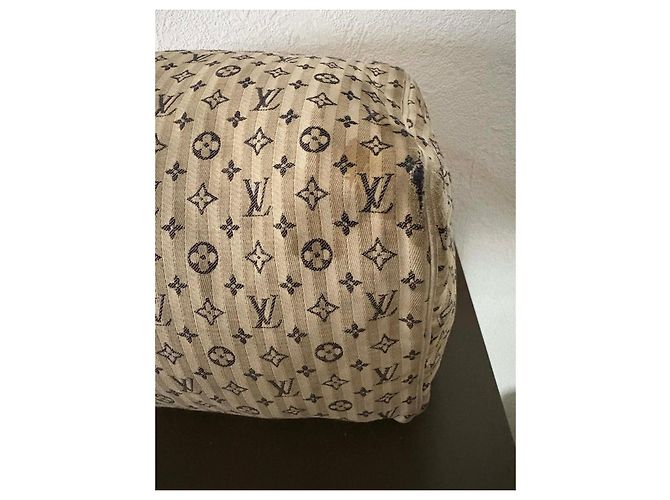 Borsa Speedy Louis Vuitton Monogramma Strisce Beige - vista 12