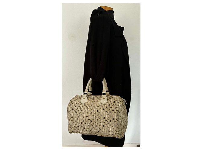 Borsa Speedy Louis Vuitton Monogramma Strisce Beige - vista 2