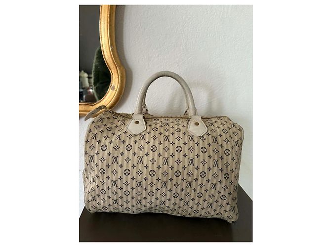 Borsa Speedy Louis Vuitton Monogramma Strisce Beige - vista 4