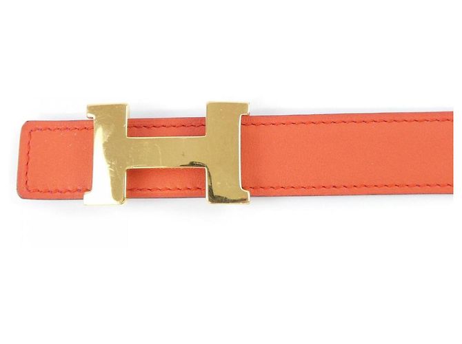 Cinturón reversible Hermès Mini Constance 24mm Roja Púrpura - vista 2