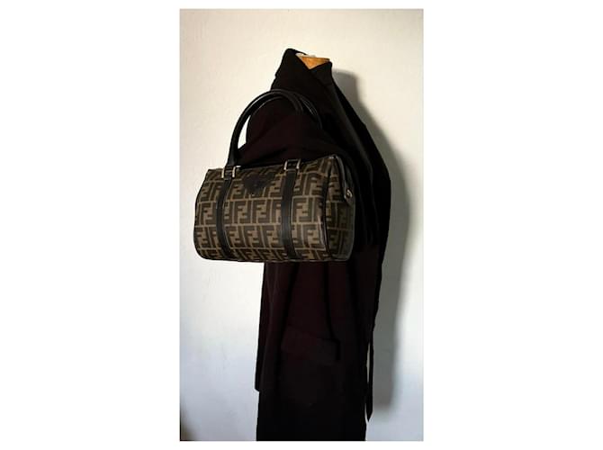 Borsa Fendi Monogramma Marrone e Nera Nero - vista 3