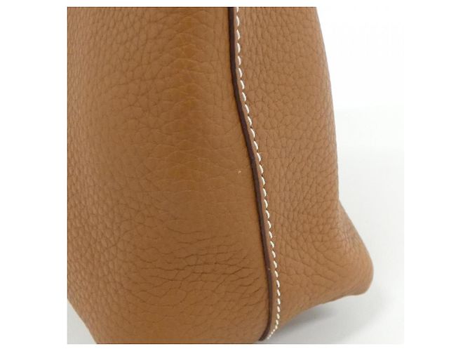 Borsa a mano Hermès Double Sens 36 cm D'oro Blu scuro - vista 4