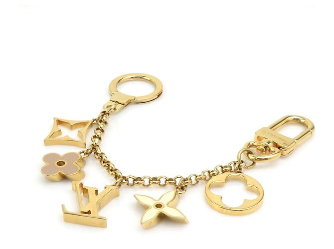 Portachiavi Fleur de Monogram Louis Vuitton Beige D'oro Bianco sporco - vista 3