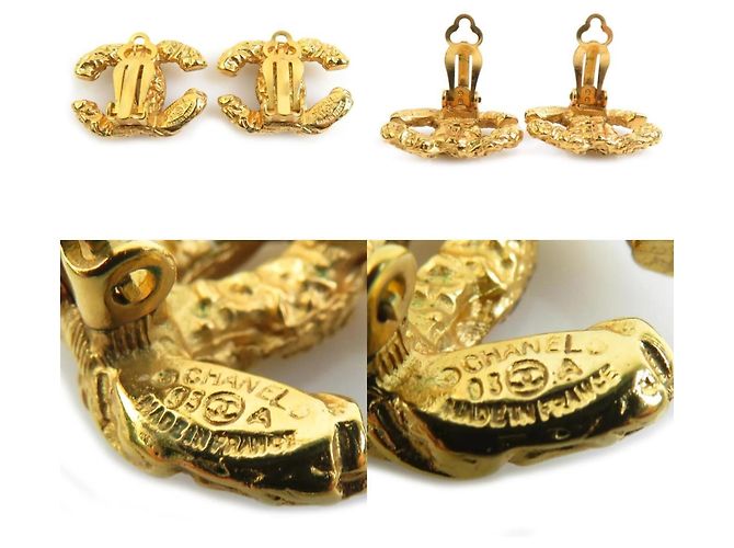Orecchini a clip in metallo dorato Chanel Coco Mark D'oro - vista 5