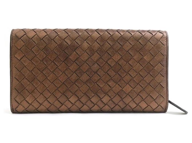 Cartera Larga Intrecciato Bottega Veneta Castaño - vista 2
