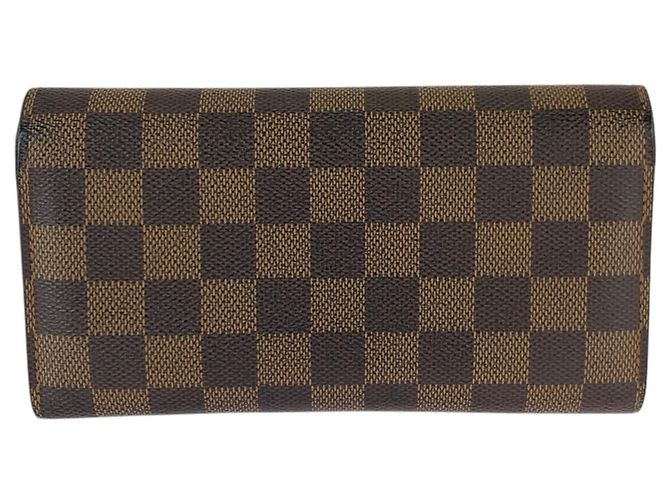 Portafoglio Lungo Sarah Damier Ebene Louis Vuitton Marrone - vista 2