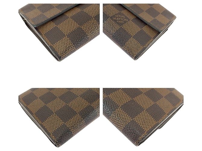 Portafoglio Lungo Sarah Damier Ebene Louis Vuitton Marrone - vista 3