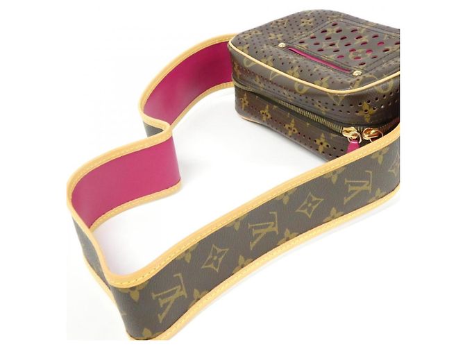 Borsa a Spalla Mini Trocadero Perforata Monogramma Louis Vuitton Marrone Fuschia - vista 7