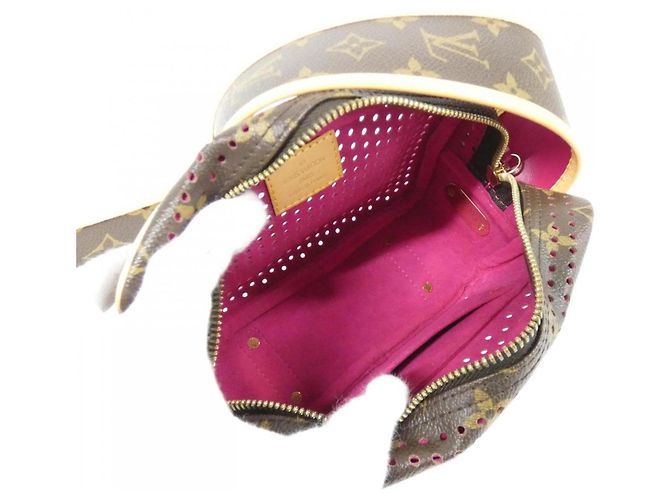 Borsa a Spalla Mini Trocadero Perforata Monogramma Louis Vuitton Marrone Fuschia - vista 8