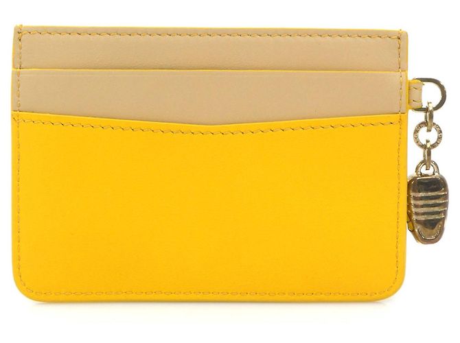 Bulgari Tarjetero de cuero Serpenti de Bvlgari Beige Amarillo - vista 2