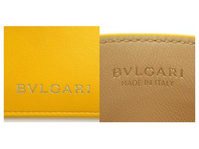Bulgari Tarjetero de cuero Serpenti de Bvlgari Beige Amarillo - vista 5