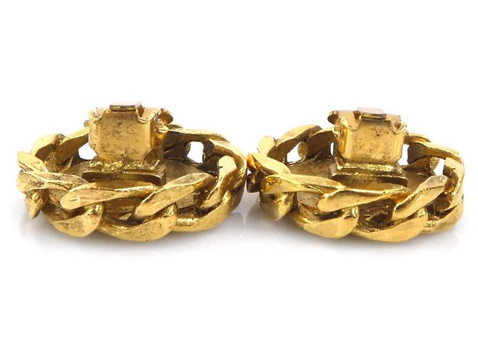 Orecchini a clip in metallo/rhinestone Chanel Coco Mark D'oro - vista 4