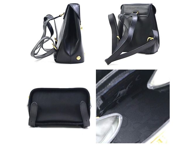 Schwarzer Leder-Rucksack von Salvatore Ferragamo - Ansicht 2