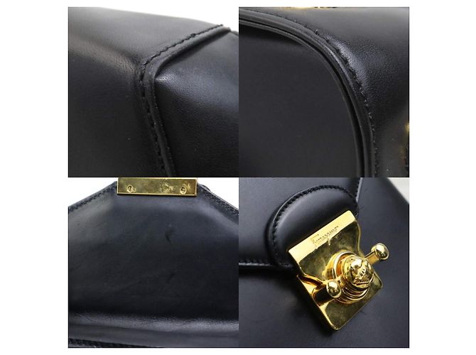 Schwarzer Leder-Rucksack von Salvatore Ferragamo - Ansicht 3