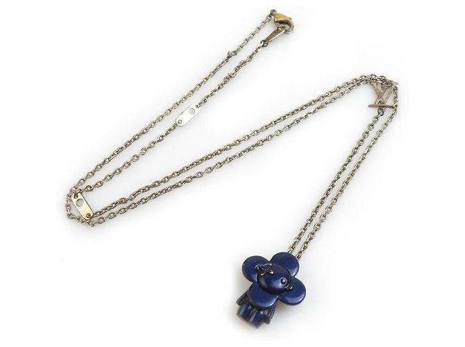 Collana in metallo Vivienne di Louis Vuitton Argento Blu navy - vista 2