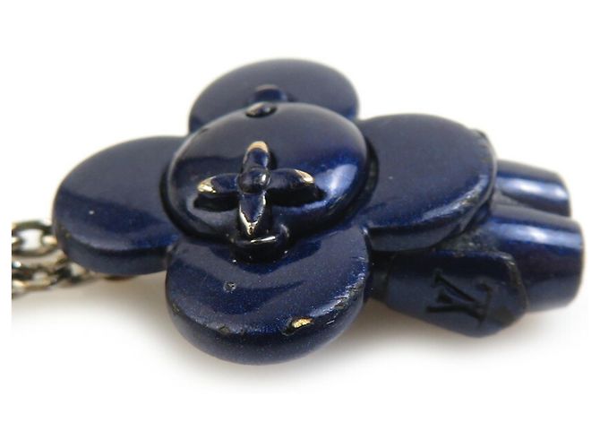 Collana in metallo Vivienne di Louis Vuitton Argento Blu navy - vista 3