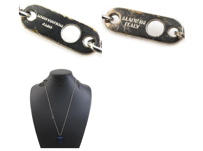 Collana in metallo Vivienne di Louis Vuitton Argento Blu navy - vista 5