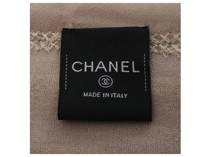 Bufanda de cachemira beige Chanel - vista 2