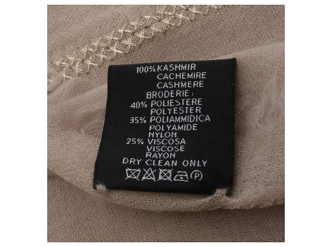 Bufanda de cachemira beige Chanel - vista 3