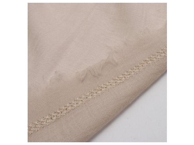Bufanda de cachemira beige Chanel - vista 5