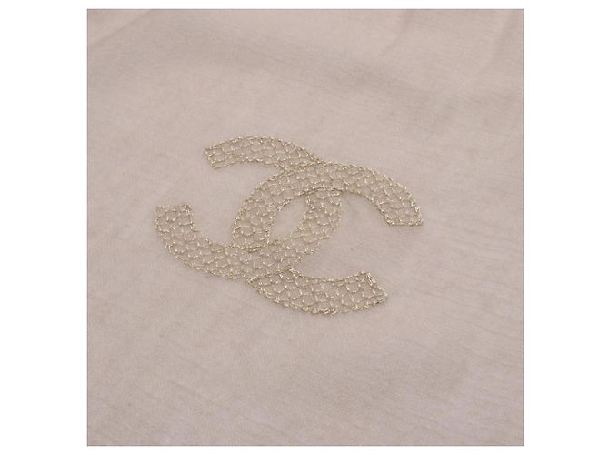 Bufanda de cachemira beige Chanel - vista 8