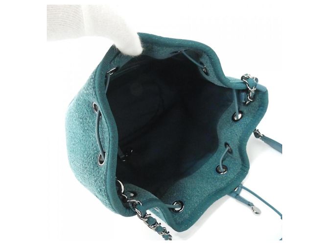 Borsa a Spalla Chanel Deauville Line 57536 Verde - vista 7