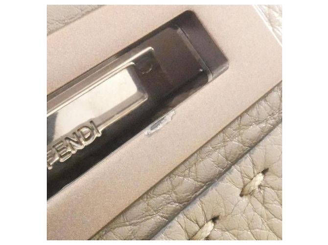 Borsa Fendi Selleria Peekaboo Beige - vista 3