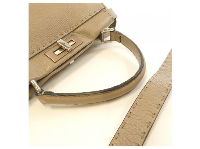 Borsa Fendi Selleria Peekaboo Beige - vista 5