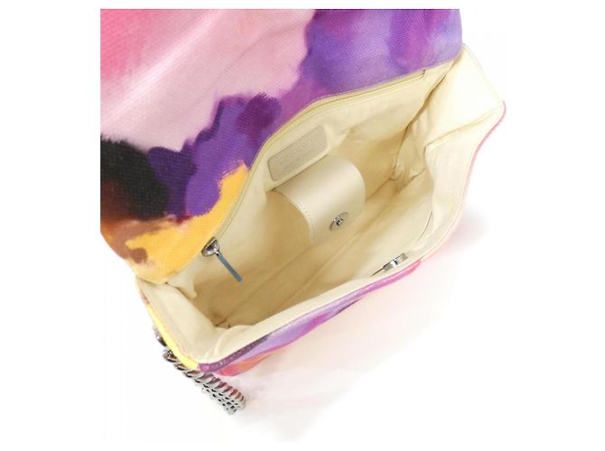 Chanel Schultertasche aus mehrfarbigem Canvas Pink Mehrfarben - Ansicht 9