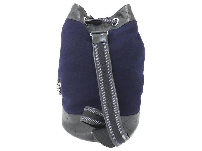 Borsa a Spalla Chanel 57519 Nero Blu navy - vista 2