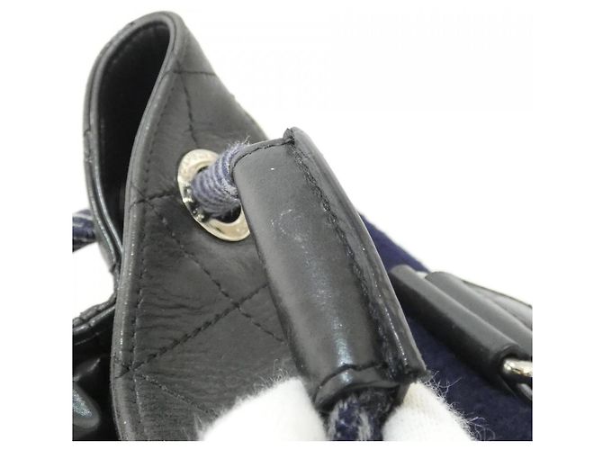 Borsa a Spalla Chanel 57519 Nero Blu navy - vista 4