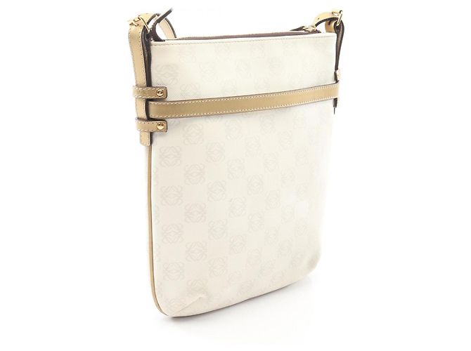 Borsa a spalla Anagram Repeat di Loewe Bianco D'oro - vista 2