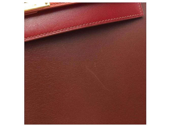 Hermès Kelly 32 Tricolor Handtasche Braun Rot Bordeaux - Ansicht 11