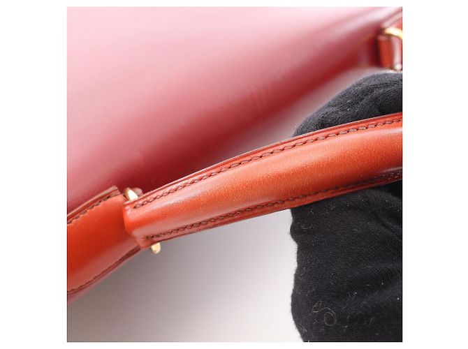Hermès Kelly 32 Tricolor Handtasche Braun Rot Bordeaux - Ansicht 15