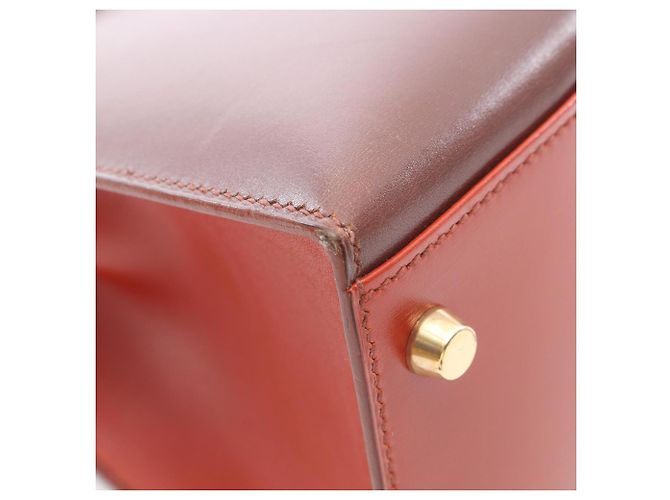 Hermès Kelly 32 Tricolor Handtasche Braun Rot Bordeaux - Ansicht 7