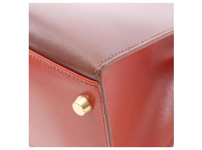 Hermès Kelly 32 Tricolor Handtasche Braun Rot Bordeaux - Ansicht 8